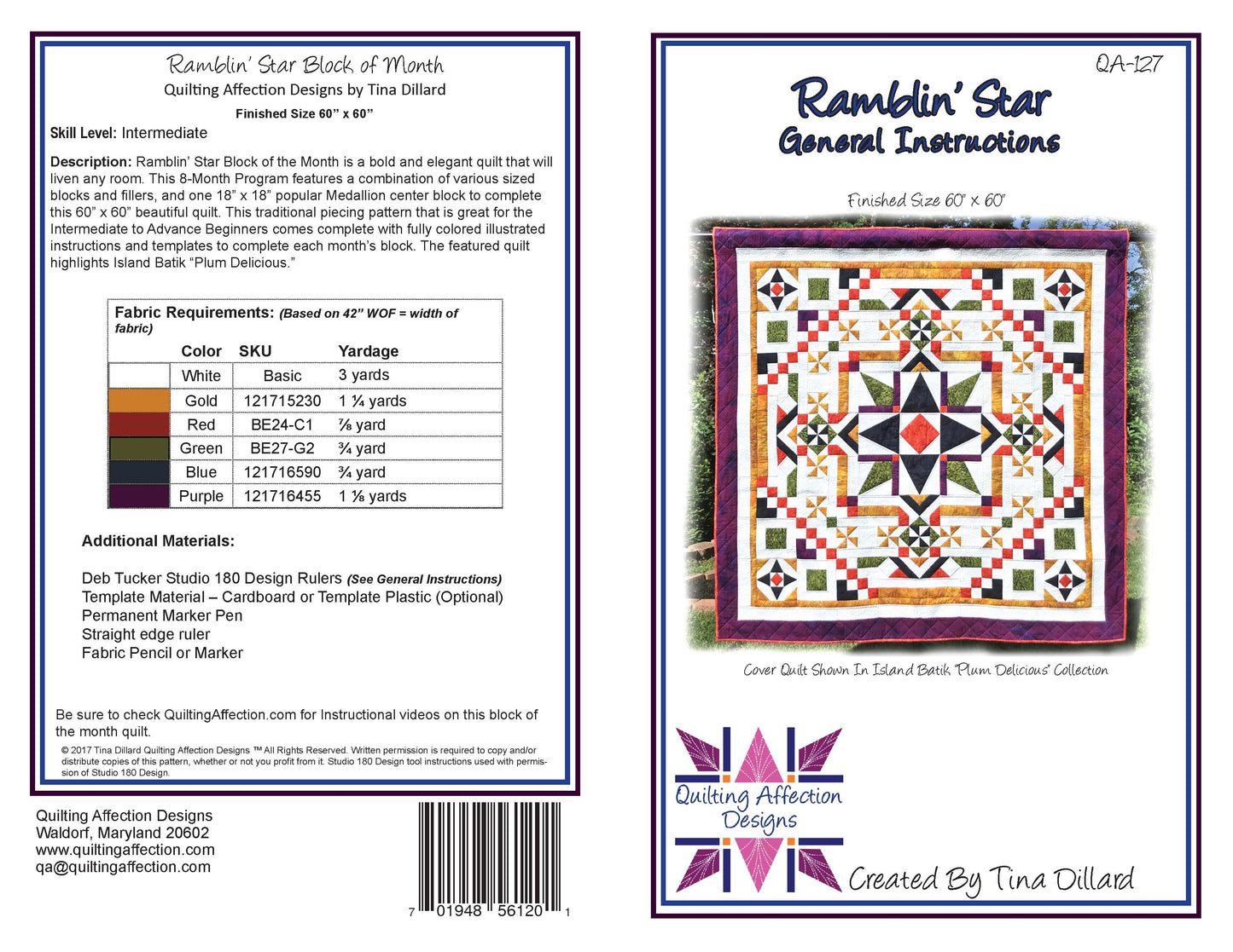 Ramblin Star Block of the Month Full Pattern